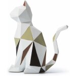 Statue figurine chat sculpture animaux dcor gomtrique modern cat art pour nol anniversaire cadeau ...