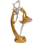 Statue de fille dansante dor�e, ornements artisanaux �l�gants de ballet pour fille, salon, chambre � ...