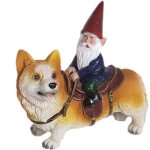 Statue de nain de jardin funny guy mugs - nain chevauchant un corgi - sculpture de nain de jardin int�rieur ...