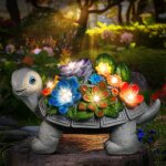 Statue de tortue, d�coration de jardin ext�rieure, lampes solaires led, cadeau d'anniversaire original ...