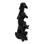 Statuette 3 singes 'exotic panama' 24cm noir