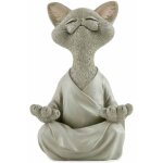 Statuette chat bouddha, m�ditation yoga, collection, cadeau amoureux chats, d�coration int�rieure