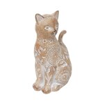 Statuette chat d�co 'lindo' 18cm beige
