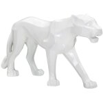 Statuette d�co en r�sine  panth�re  70cm blanc