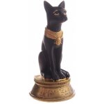 Statuette d�esse bast avec collier scarab�e 13. 5 cm