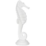 Statuette hippocampe en rsine blanche 31 cm