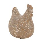 Statuette poule dco  linda  12cm beige