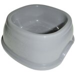 Stefanplast - ecuelle carr�e 1 litre, gris en plastique, pour chien