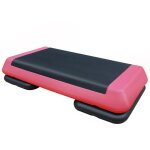Steps d'a�robic et de fitness r�glable - plateforme exercice rouge et noir - 2 rehausseurs inclus - 76x35x15. ...