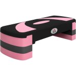 Stepper fitness aerobic hauteur reglable surface antiderapante 80 x 31 x 20 cm noir rose Stepper fitness aerobic hauteur reglable surface antiderapante 80 x 31 x 20 cm noir rose