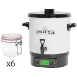 Le pratique - strilisateur automatique en mail cran lcd avec 6 bocaux strilisateur + 6 bocaux de ...