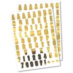 Sticker alphabet - m�tallique - dor� - 134 pcs - objets d�coratifs - multicolore