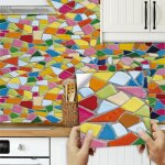 Stickers cuisine briques colorées credence adhesive pour cuisine, carrelage adhesif mural, stickers muraux ... Stickers cuisine briques colorées credence adhesive pour cuisine, carrelage adhesif mural, stickers muraux ...