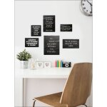 Sticker d�coratif, 6 cadres ardoises avec des diff�rentes citations de paulo coelho, 68 cm x 24 cm