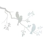 Stickers d�poli - branche oiseaux - 17x24 cm