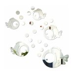Fei yu - sticker mural acrylique 3d poisson et bulles autocollants miroir pour chambre salon salle de ...