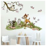 Stickers muraux animaux foret autocollant mural bambi jungle amovible deco stickers chambre bb enfant ...