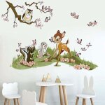 Stickers muraux animaux foret autocollant mural bambi jungle amovible deco stickers chambre b�b� enfant ...