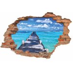 Stickers muraux en briques 3d avec vue sur la mer