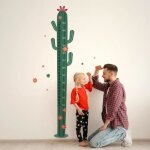 Stickers muraux cactus vert floral hauteur toise amovible autocollants mural plantes diy d�coration murale ...