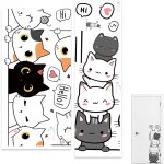 Sticker mural chat 3d?2pcs? - autocollant porte salle de bain & chambre enfant - d�co murale amovible ...