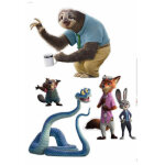 Sticker mural disney zootopie 5 personnages - 70x50 cm