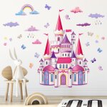 Stickers muraux enfants chateau autocollant mural princesse deco stickers chambre enfants fille b�b� ...