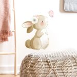 Stickers muraux mignon lapin autocollant mural lapin baiser papillon d�coration murale pour enfants filles ...