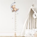 Stickers muraux � ours lune � ? toise peluche dormir mesure hauteur chambre p�pini�re