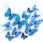 Stickers muraux papillons r�alistes 3d double couche - autocollants papillons color�s en pvc pour la ...
