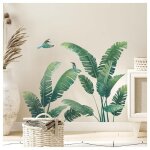 Stickers muraux plantes tropicales, feuilles de palmier vertes, stickers muraux plantes naturelles pour ...