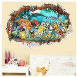 Sticker mural pokemon go 3d dessin anim� auto - adh�sif papier peint d�calcomanies d�coration de chambre ...