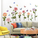 Stickers muraux salon plante autocollant mural fleurs papillon deco murale convient pour chambre adulte ...