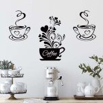 Stickers muraux tasse � caf� cuisine d�cor autocollants stickers autocollant mural amovible tasses � ...