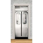 Stickers de porte trompe l'oeil 3d photo mtro auto adhsif amovible impermable pvc autocollants de ...