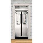 Stickers de porte trompe l'oeil 3d photo m�tro auto adh�sif amovible imperm�able pvc autocollants de ...