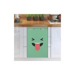 Plage - sticker rfrigrateur et lave vaisselle, smiley vert langue motion dco, 75 cm x 49 cm