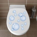 Sticker wc abattant toilettes, d�co trompe l'oeil 33x38cm, bulles de savon, d�coration int�rieure, autocollant ...