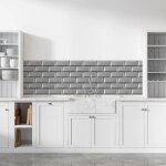 Stickerdecofr - cr�dence adh�sive carrelage metro metal 100 x 50 cm