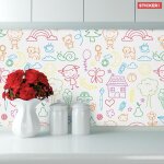 Stickerdecofr - cr�dence adh�sive dessin des enfants 200 x 50 cm