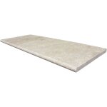 Stone by stone - margelle 3cm travertin 1er choix - cr�me - 50x120x3cm bord rond - vieilli - vendu � ...
