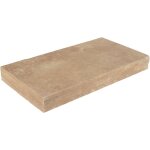 Stone by stone - margelle 8cm travertin 1er choix - cr�me - 33x61x8cm bord droit - vieilli - vendu � ...