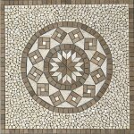 Stone by stone - rosace travertin 1er choix - 90x90x1cm flocon - vieilli - vendu  l'unit