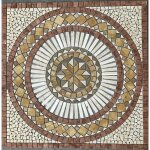 Stone by stone - rosace travertin 1er choix - 90x90x1cm soleil - vieilli - vendu  l'unit