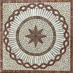 Stone by stone - rosace travertin 1er choix - 90x90x1cm vent - vieilli - vendu  l'unit