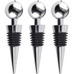 Stoppers vin pour bouteilles - champagne stoppers - lot de 3 bouteilles en acier inoxydable - bouchons ...