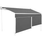Store banne 2 en 1 3x2 m ou 4x3 m - double protection solaire - 3 x 2 - blanc Store banne 2 en 1 3x2 m ou 4x3 m - double protection solaire - 3 x 2 - blanc