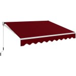 Costway - store banne auvent r�tractable manuel 295x250cm angle ajustable 40� - 100� sans per�age rouge ...
