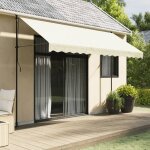 Store banne, auvent rétractable, marquise auvent de porte crème 350x150 m tissu et acier con4956 design ... Store banne, auvent rétractable, marquise auvent de porte crème 350x150 m tissu et acier con4956 design ...