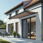 Store banne coffre int�gral cinabre 2, 50x1, 50 m (motorisation � t�l�commande - gris anthracite ral ...